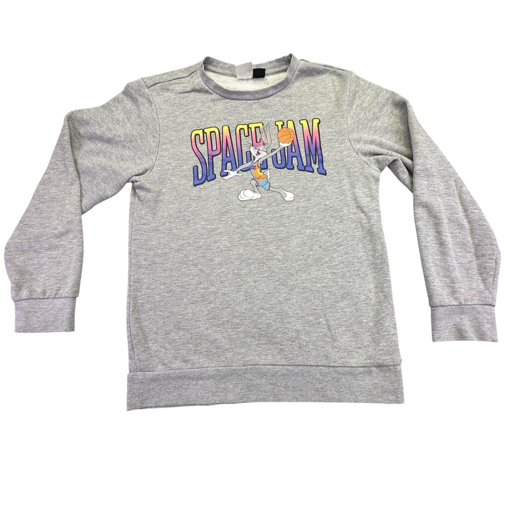 Space Jam Bugs Bunny Sweatshirt Men's Large Graphic Grey Heather Pullover‎